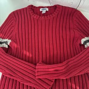 Vintage Y2K Old Navy Sweater Men Large Red Stripe Heavy Knit Skate Grunge 2001